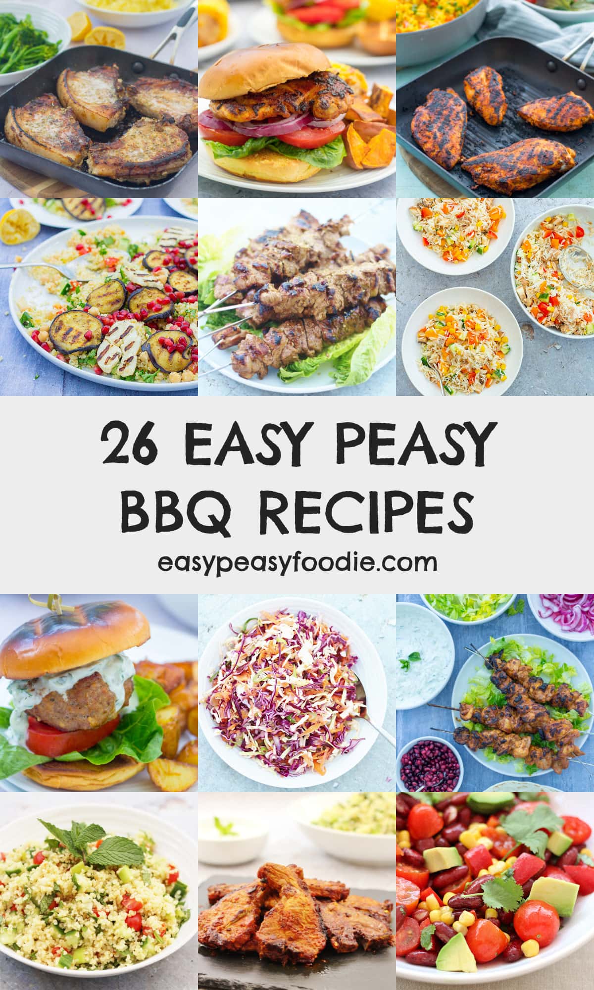 26 Easy Peasy BBQ Recipes - pinnable image for Pinterest