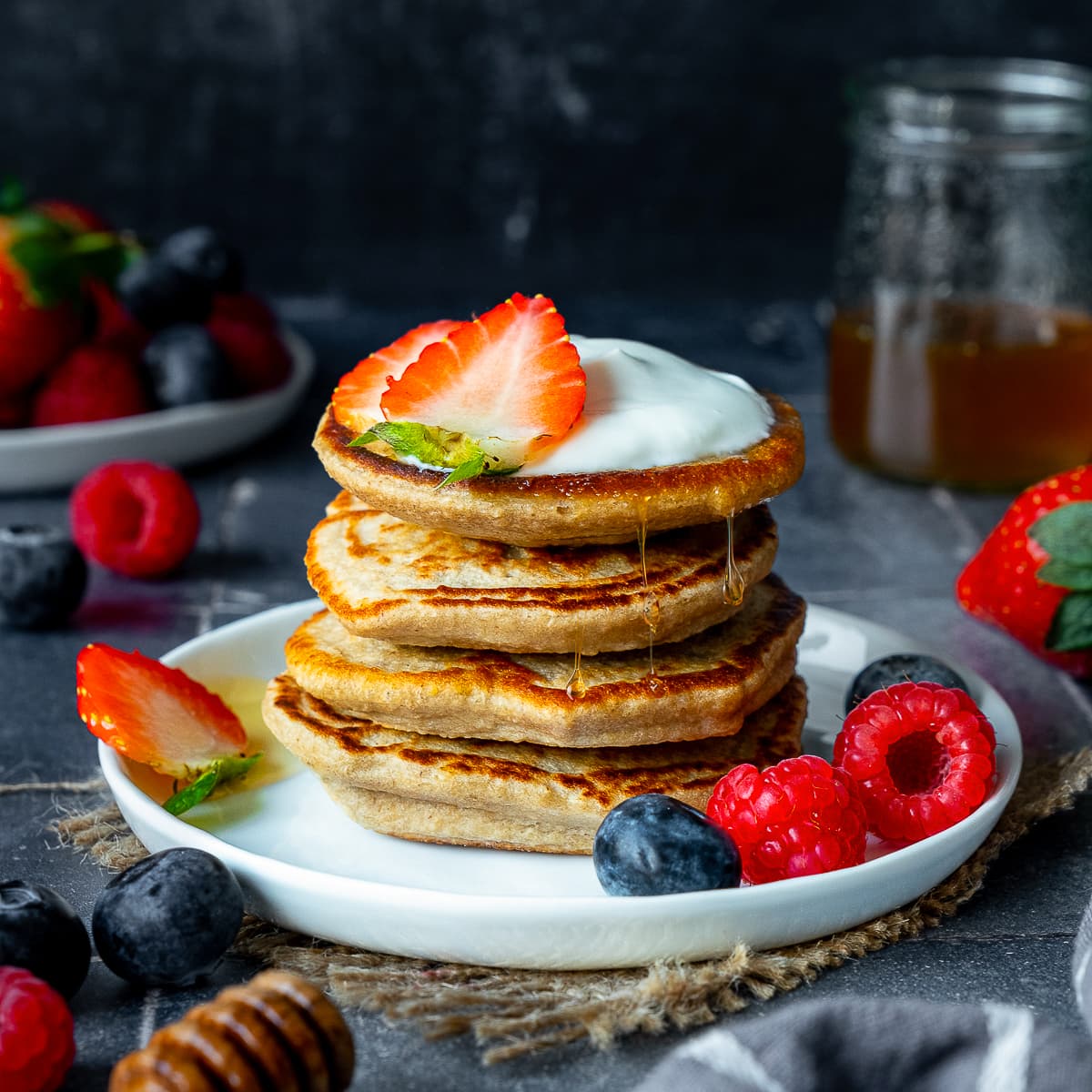 3 Ingredient Banana Oat Egg Pancakes Hero