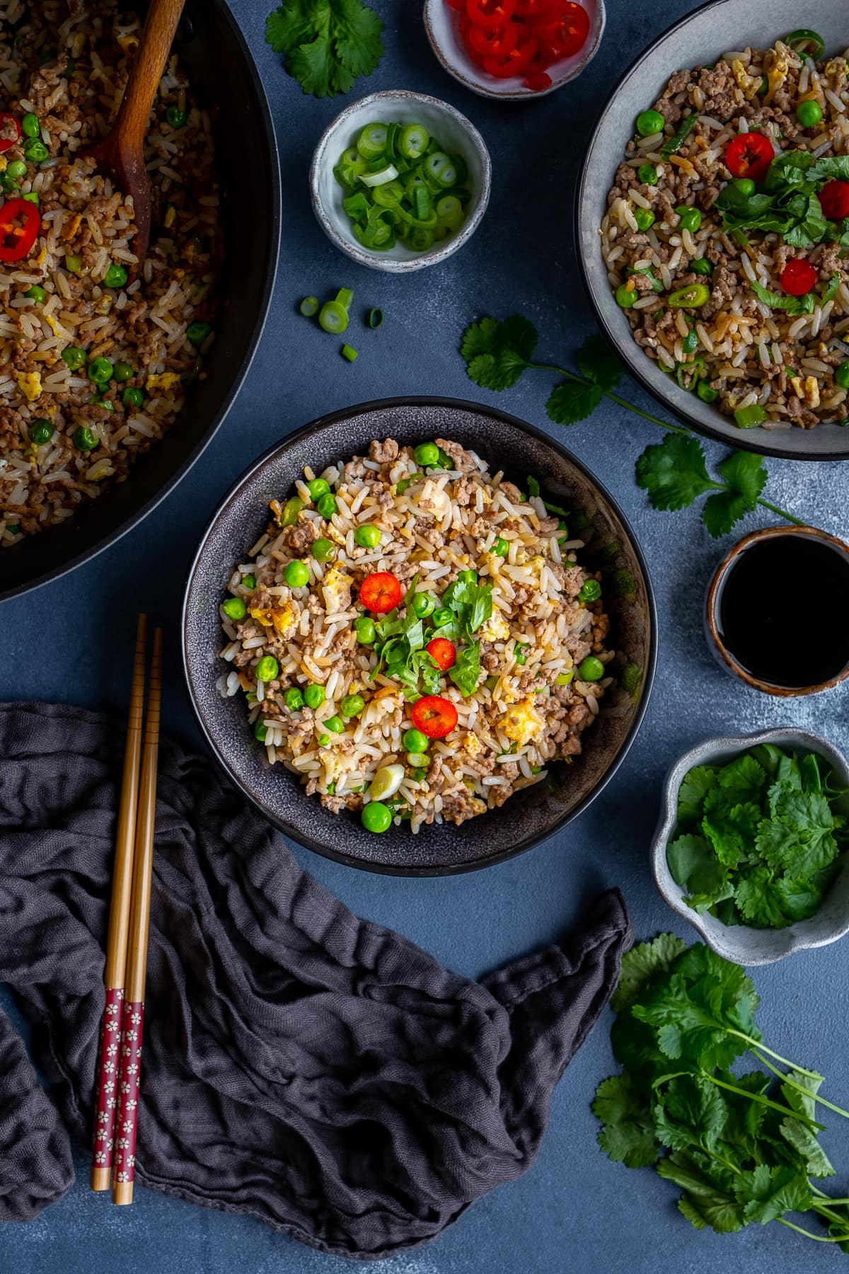 Overhead shot of Easy Beef Fried Rice