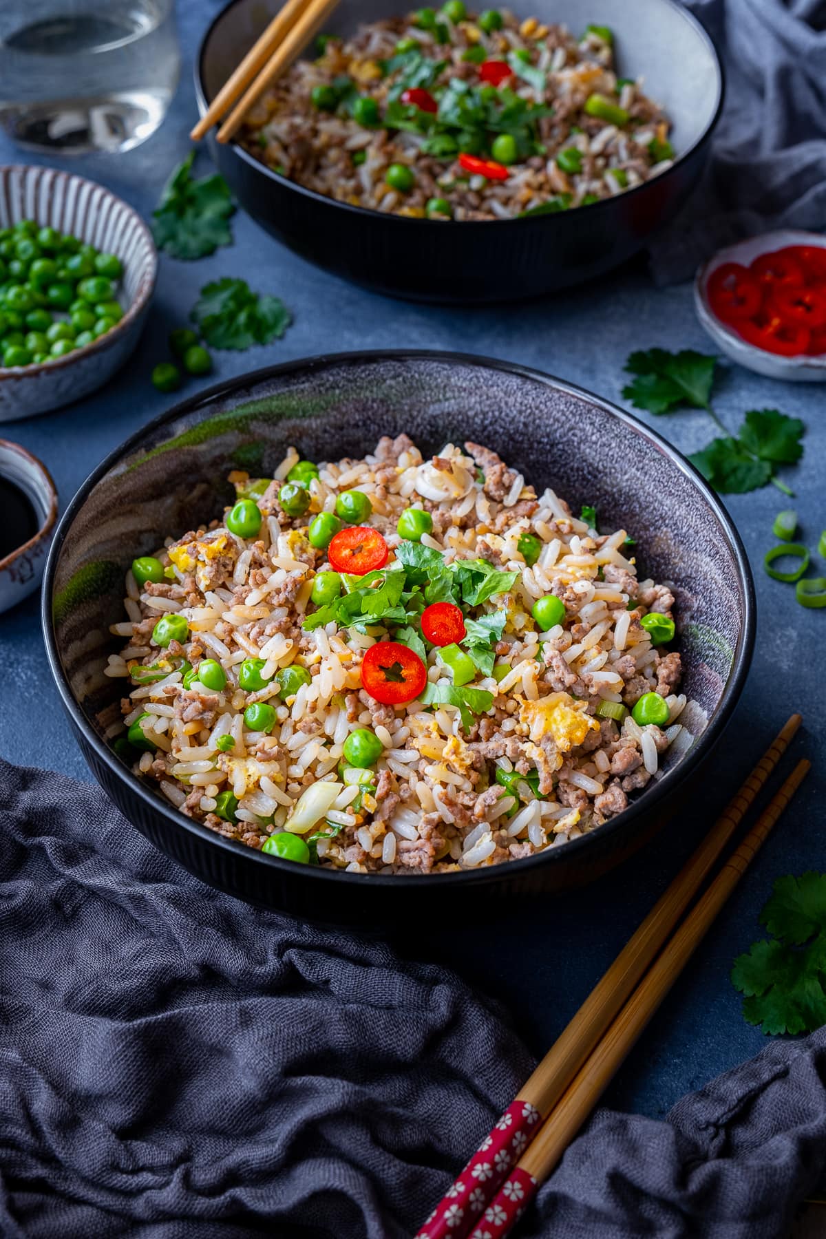 Easy Beef Fried Rice in a bowl