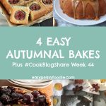 With wet, grey days and chilly, dark evenings - autumn is now in full swing. These 4 Easy Autumnal Bakes will make your house smell wonderful and cheer you up when the weather outside is miserable! Plus find the linky for #CookBlogShare Week 44. #baking #bakes #autumnbaking #fallbaking #fallbakes #autumnbakes #bundtcake #gingerbread #tartetatin #traybake #figs #autumnflavours #fallflavors #easybaking #easypeasyfoodie