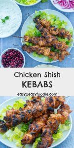 Want to cook something a little bit different on the BBQ this year? Why not try my Chicken Shish Kebabs – cubes of chicken (thigh or breast) coated in a mixture of yogurt, garlic and spices and barbecued to perfection (or grilled, or griddled if you prefer!). #chicken #kebabs #kabobs #chickenkebab #shishkebab #chickenshishkebab #BBQ #barbecue #grill #summerrecipe #BBQrecipe #easydinners #midweekmeals #familydinners #easypeasyfoodie 