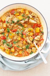 One Pot Harissa Chicken and Butternut Squash Pilaf