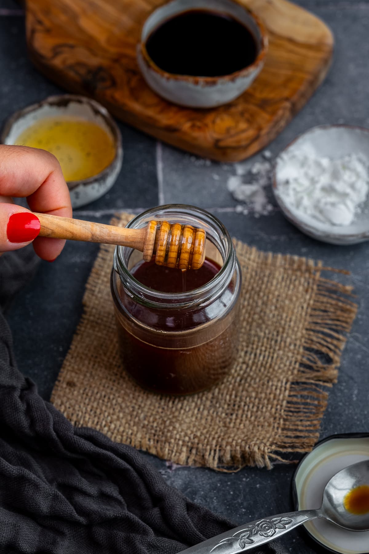 Easy Peasy Yaki Soba Sauce in a jam jar