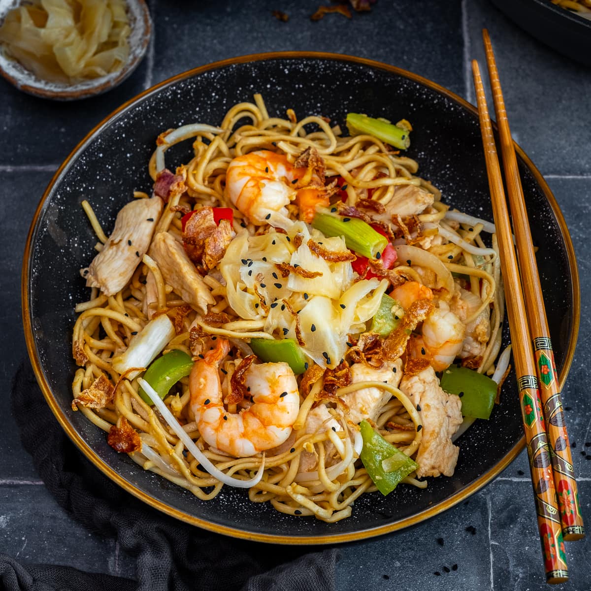 Chicken and Prawn Yaki Soba (Wagamama Copycat) Hero