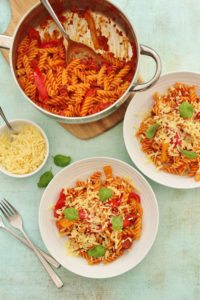 Tomato, Pepper and Chorizo Pasta