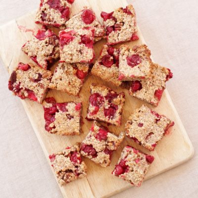 Cranberry, Cinnamon and Pecan Porridge Squares (Vegan)