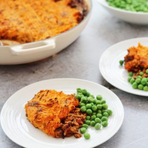 Curried Shepherds Pie with Sweet Potato Mash Topping