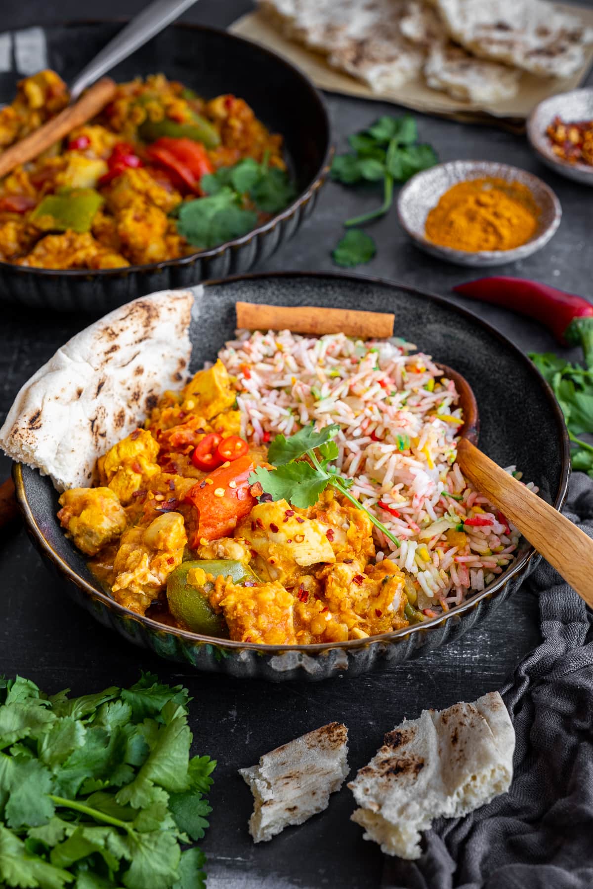 Easy Chicken Dhansak in with Multicoloured Pilau Rice