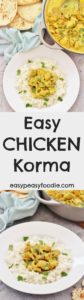 Easy Chicken Korma - pinnable image for pinterest