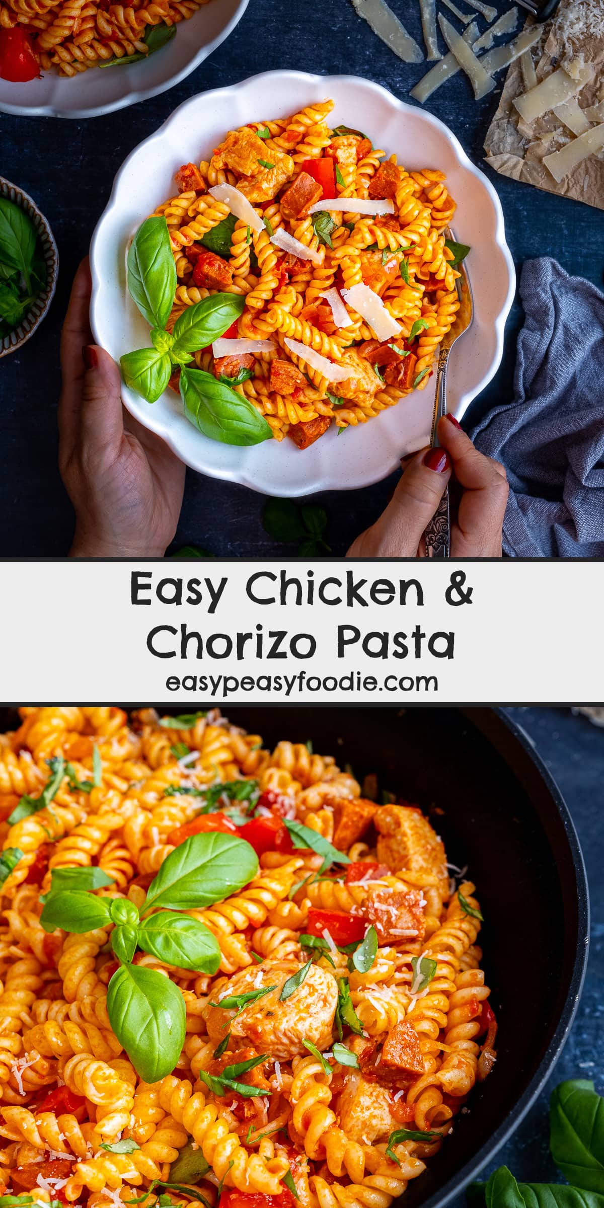 Easy Chicken and Chorizo Pasta Pin