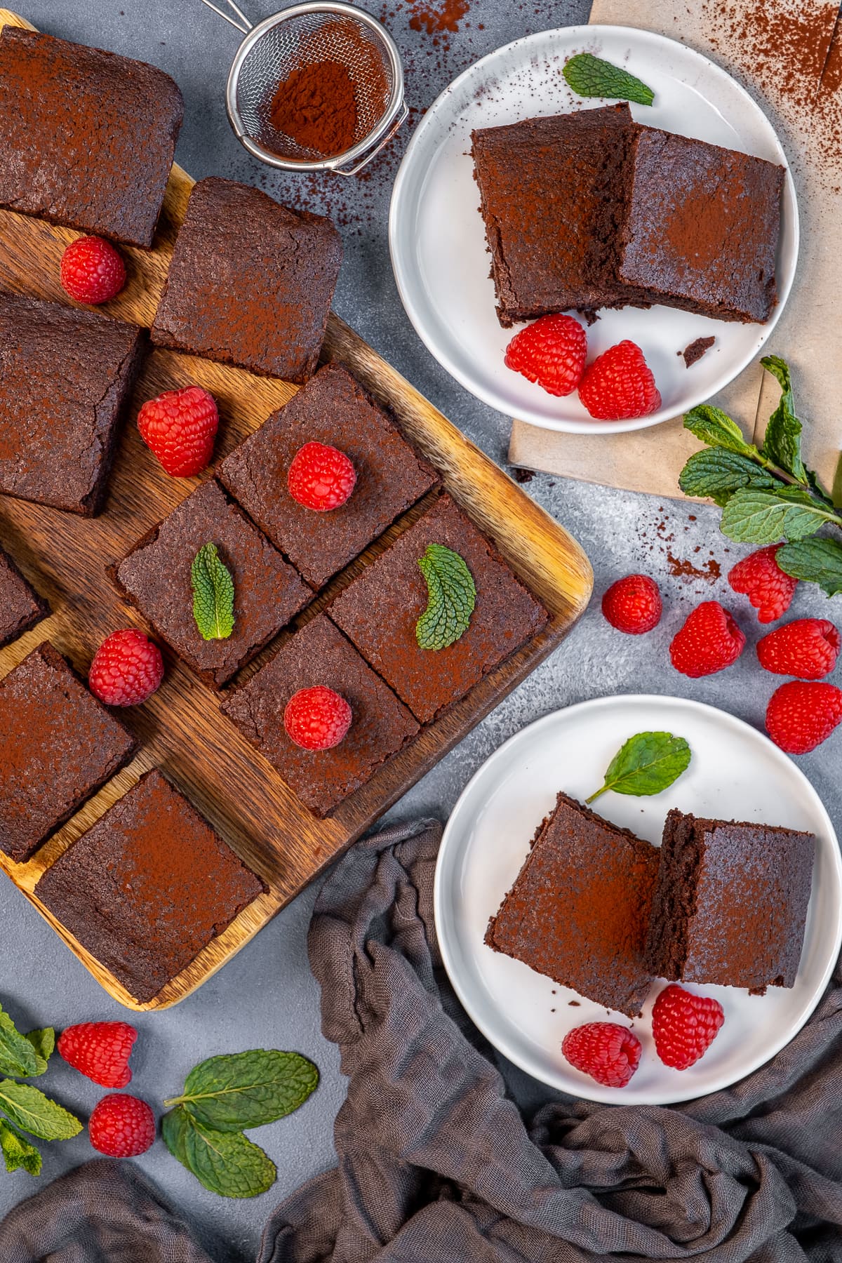 Overhead shot of Easy Cocoa Powder Brownies