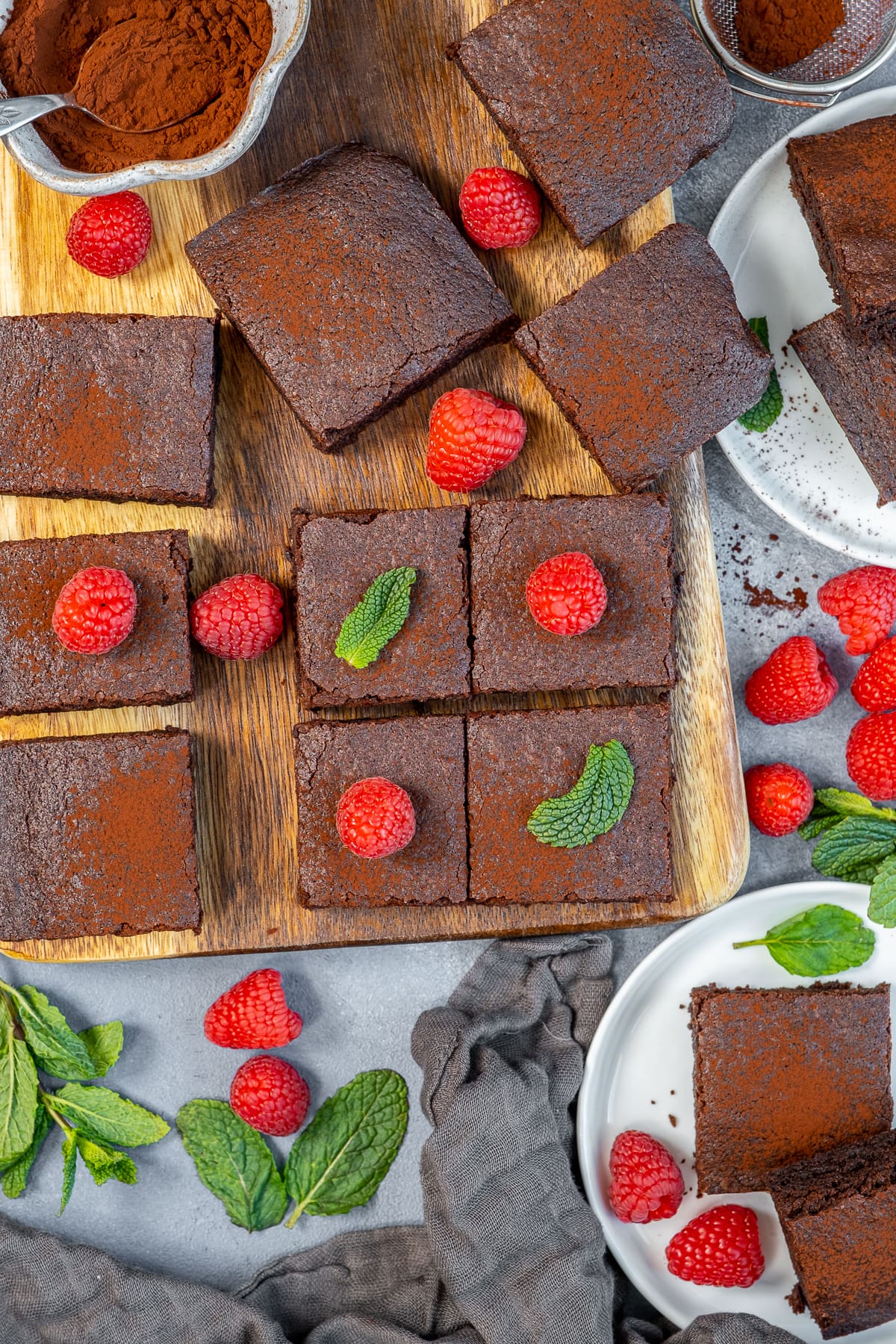 Overhead shot of Easy Cocoa Powder Brownies