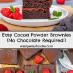 Easy Cocoa Powder Brownies Pin