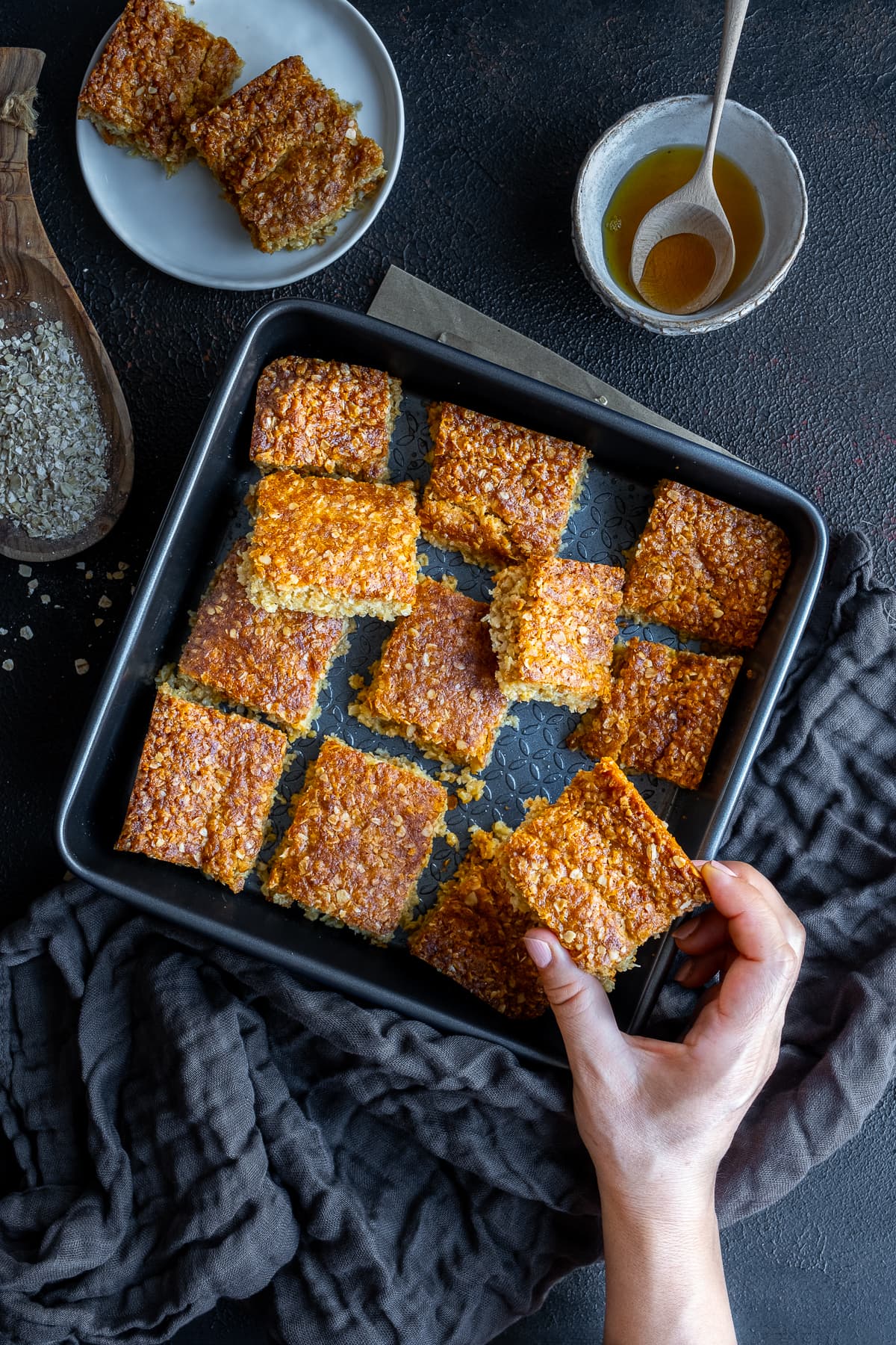 Easy Coconut Flapjacks in the pan