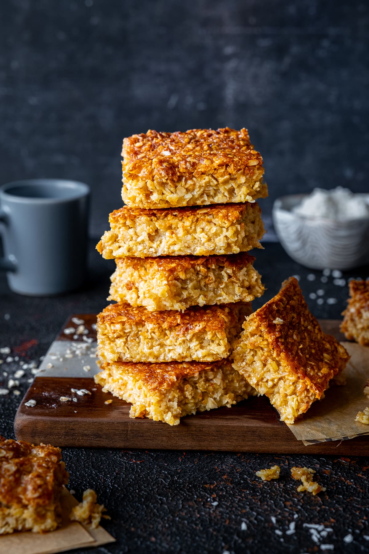 Stack of 5 Easy Coconut Flapjacks