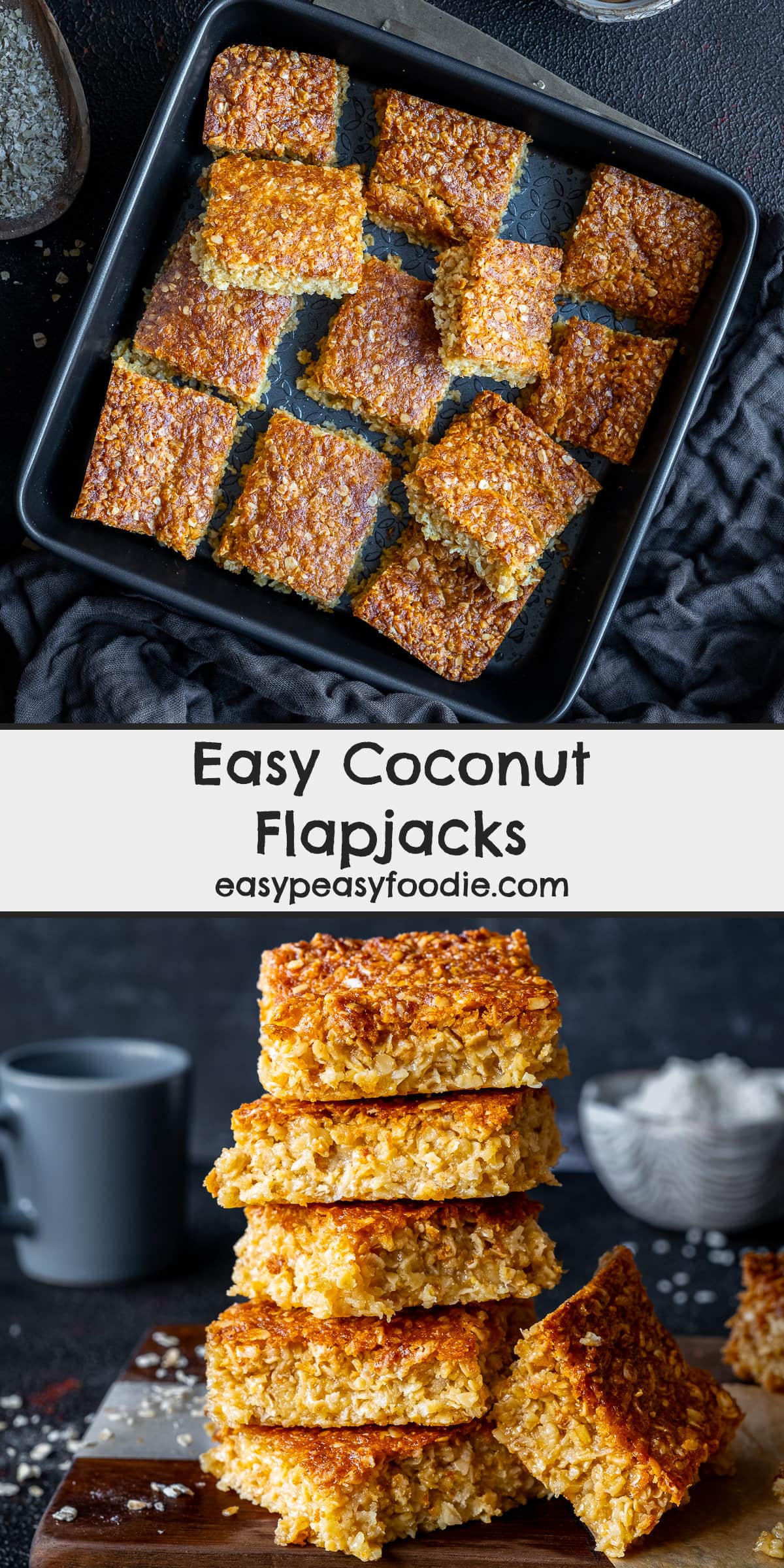 Easy Coconut Flapjacks Pin