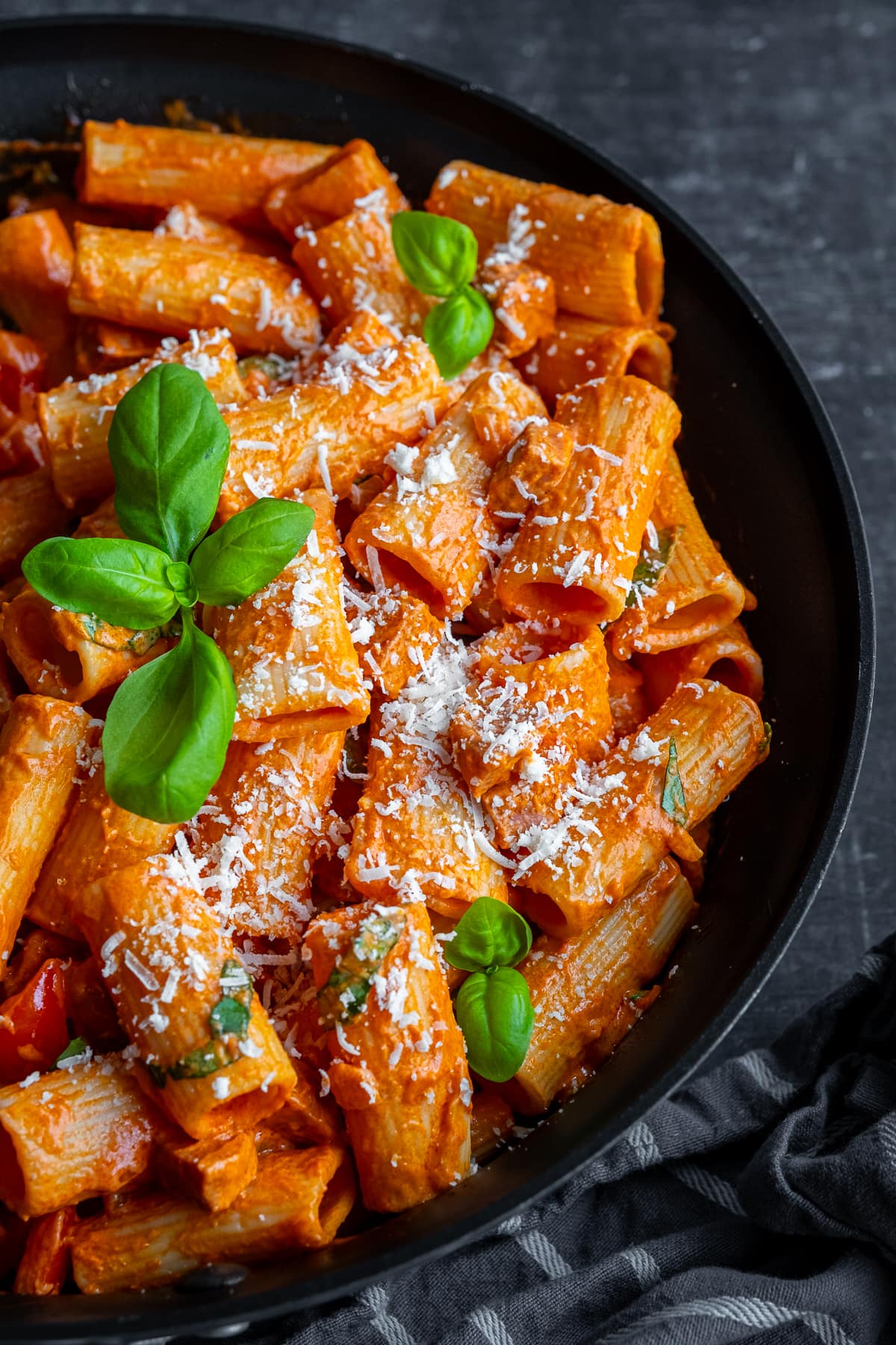 Closeup of Easy Creamy Chorizo Pasta