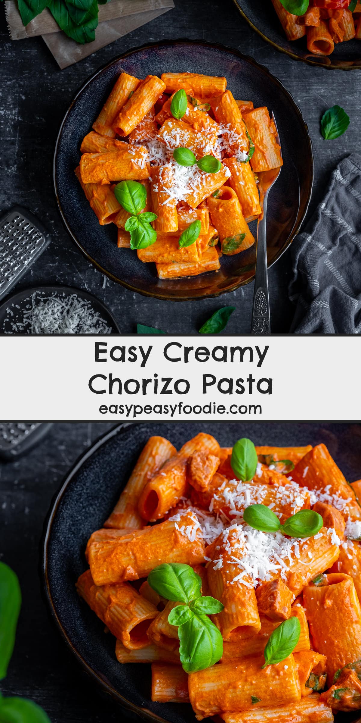 Easy Creamy Chorizo Pasta Pin