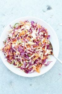 Easy No Mayo Coleslaw #DairyFree #EggFree #Vegan