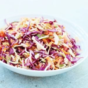 Easy No Mayo Coleslaw #DairyFree #EggFree #Vegan