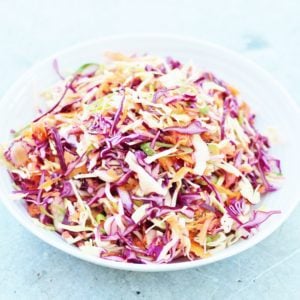 Easy No Mayo Coleslaw #DairyFree #EggFree #Vegan