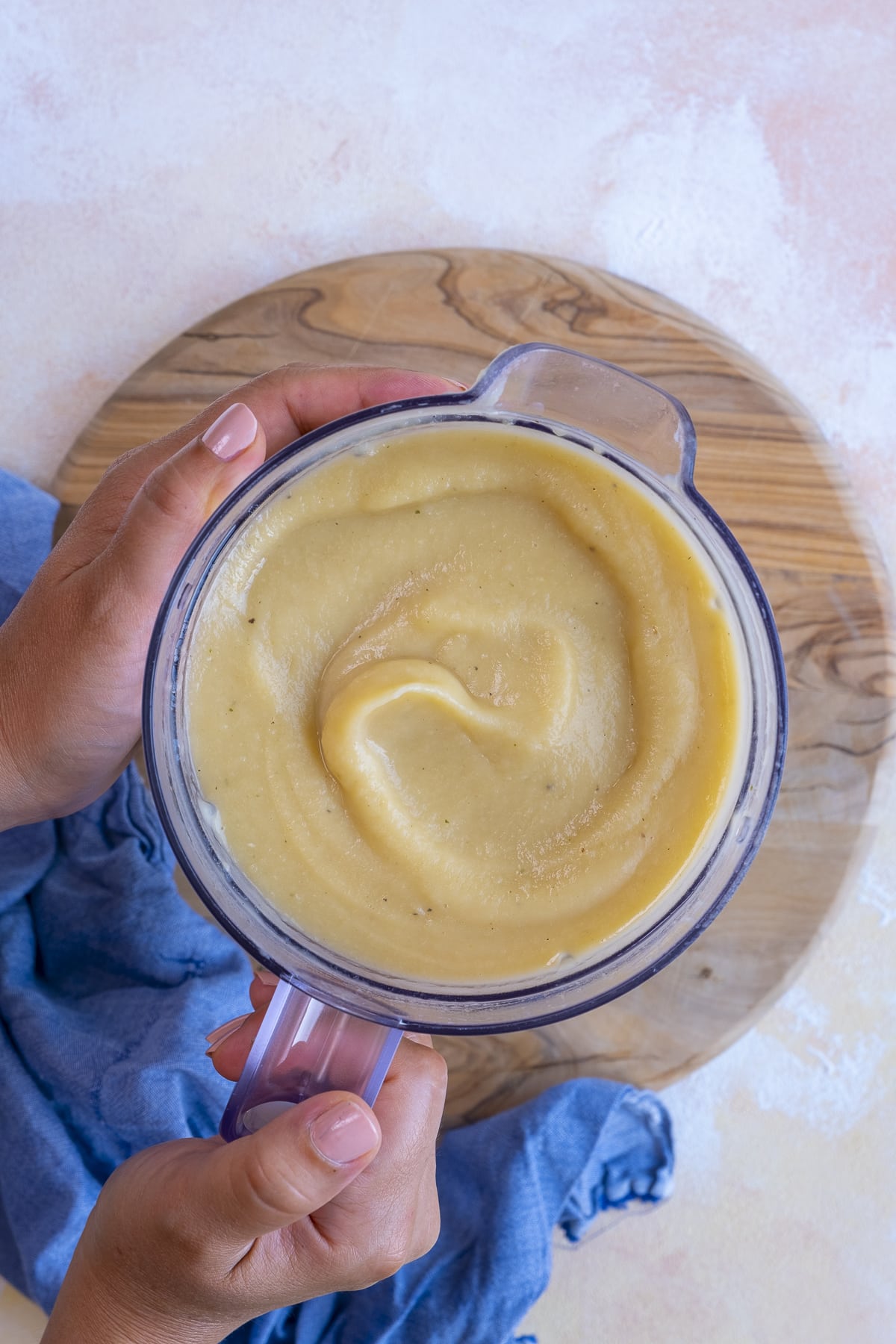 Easy Peasy Parsnip Soup in a blender, blended super smooth