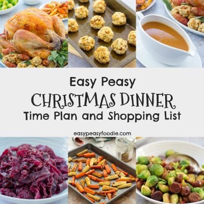 Easy Peasy Christmas Dinner Time Plan and Shopping List