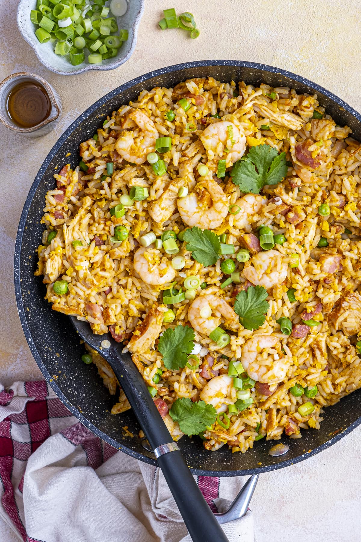 Overhead shot of Easy Peasy Special Fried Rice in the pan