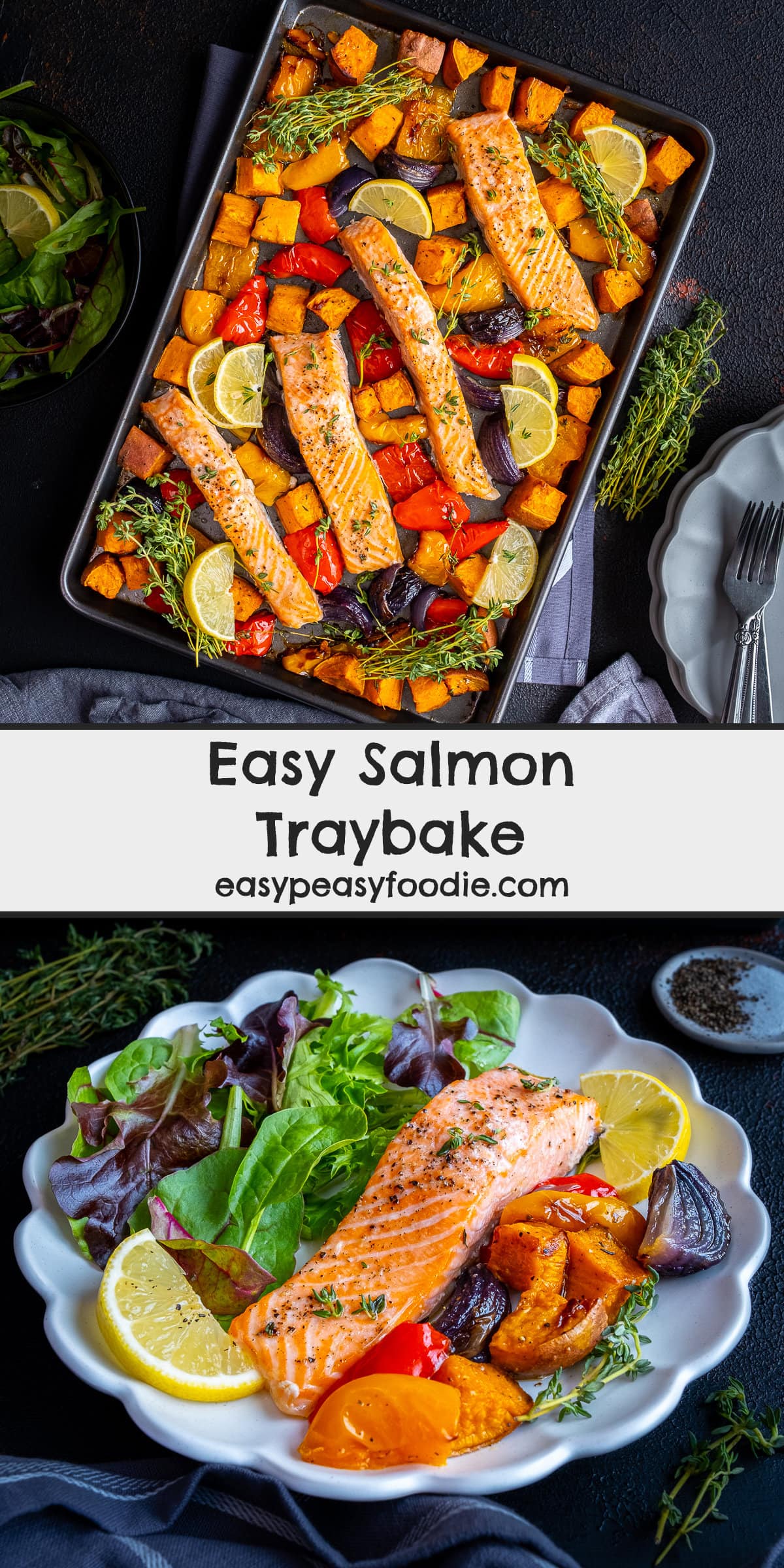 Easy Salmon Traybake Pin