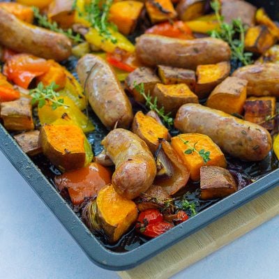 Easy Sausage and Sweet Potato Traybake