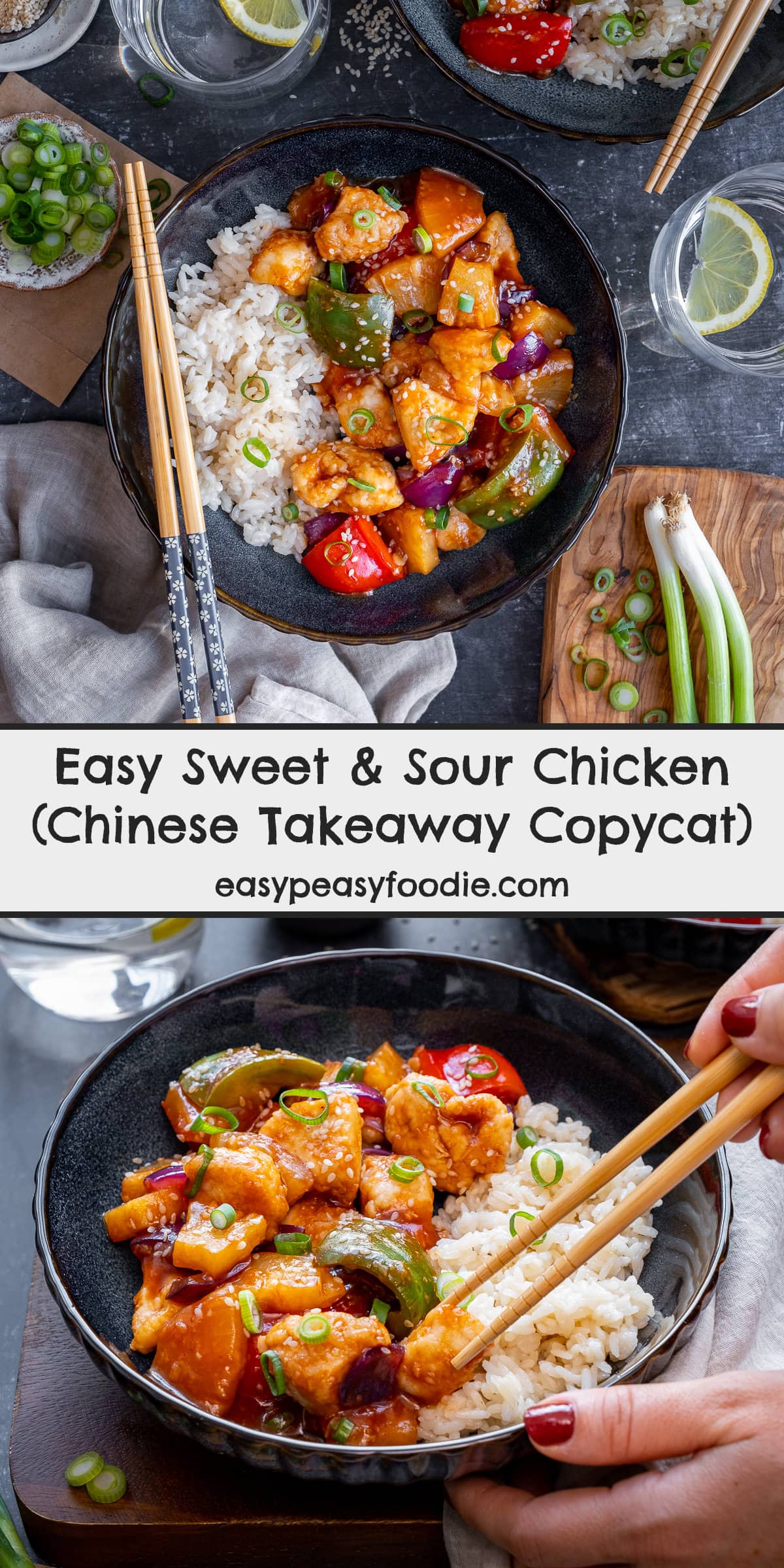 Easy Sweet and Sour Chicken (Chinese Takeaway Copycat) Pin