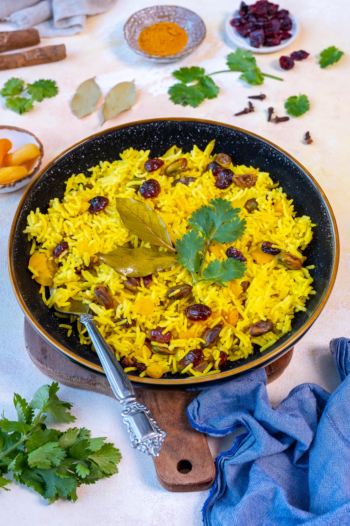 Fruity Pilau Rice in a serving dish