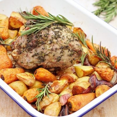 Herb Crusted Lamb Mini Roast Traybake