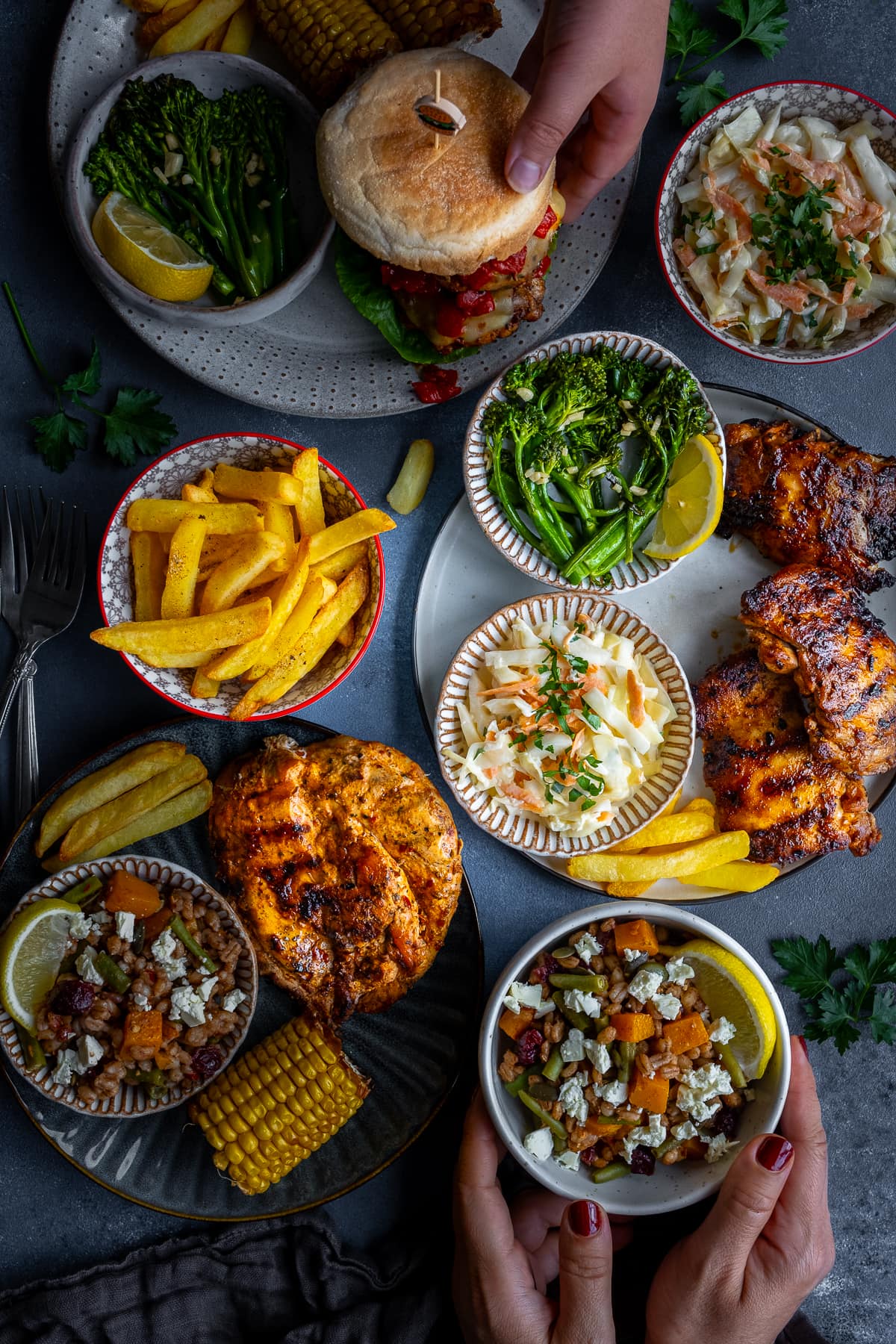 Homemade Nando’s Spiced Grains and Butternut Squash as part of a Nandos style meal