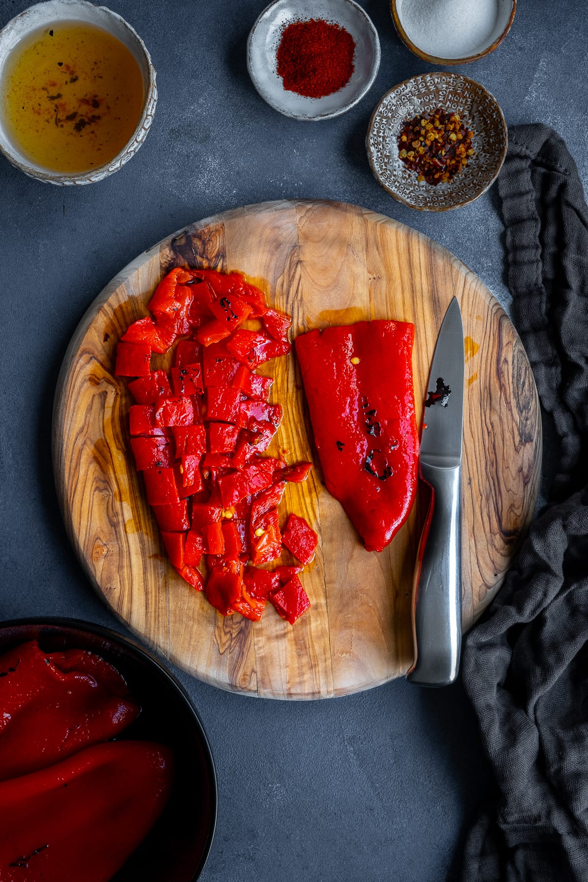 Roasted Red Peppers - partially diced