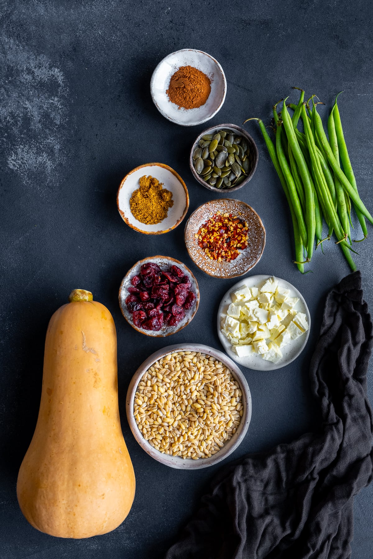 Ingredients shot for Homemade Nando’s Spiced Grains and Butternut Squash