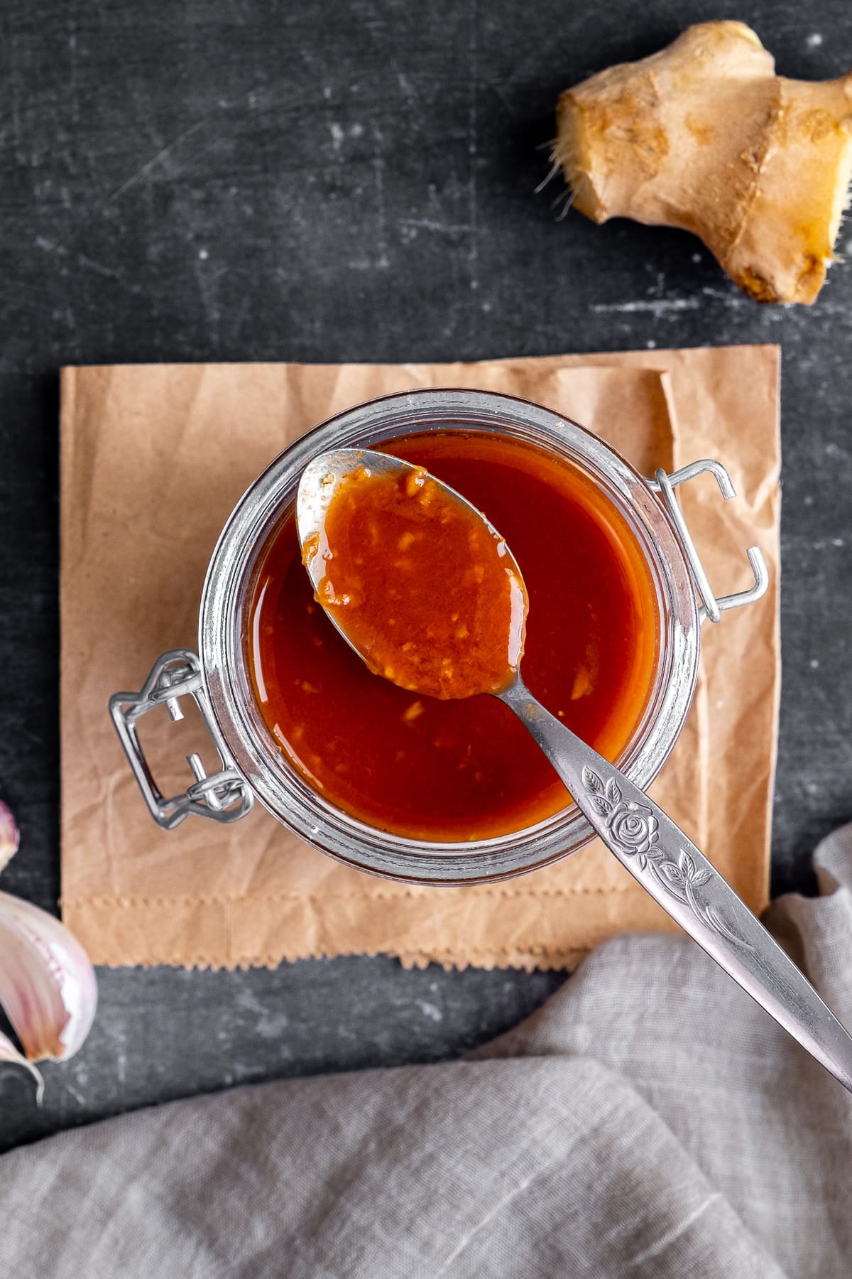 Overhead shot of Homemade Sweet and Sour Sauce