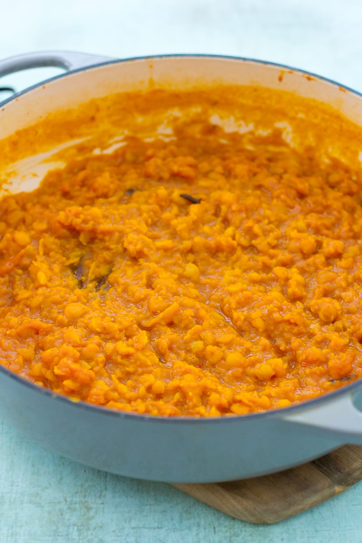 Easy Yellow Split Pea and Spinach Dhal (Vegan)