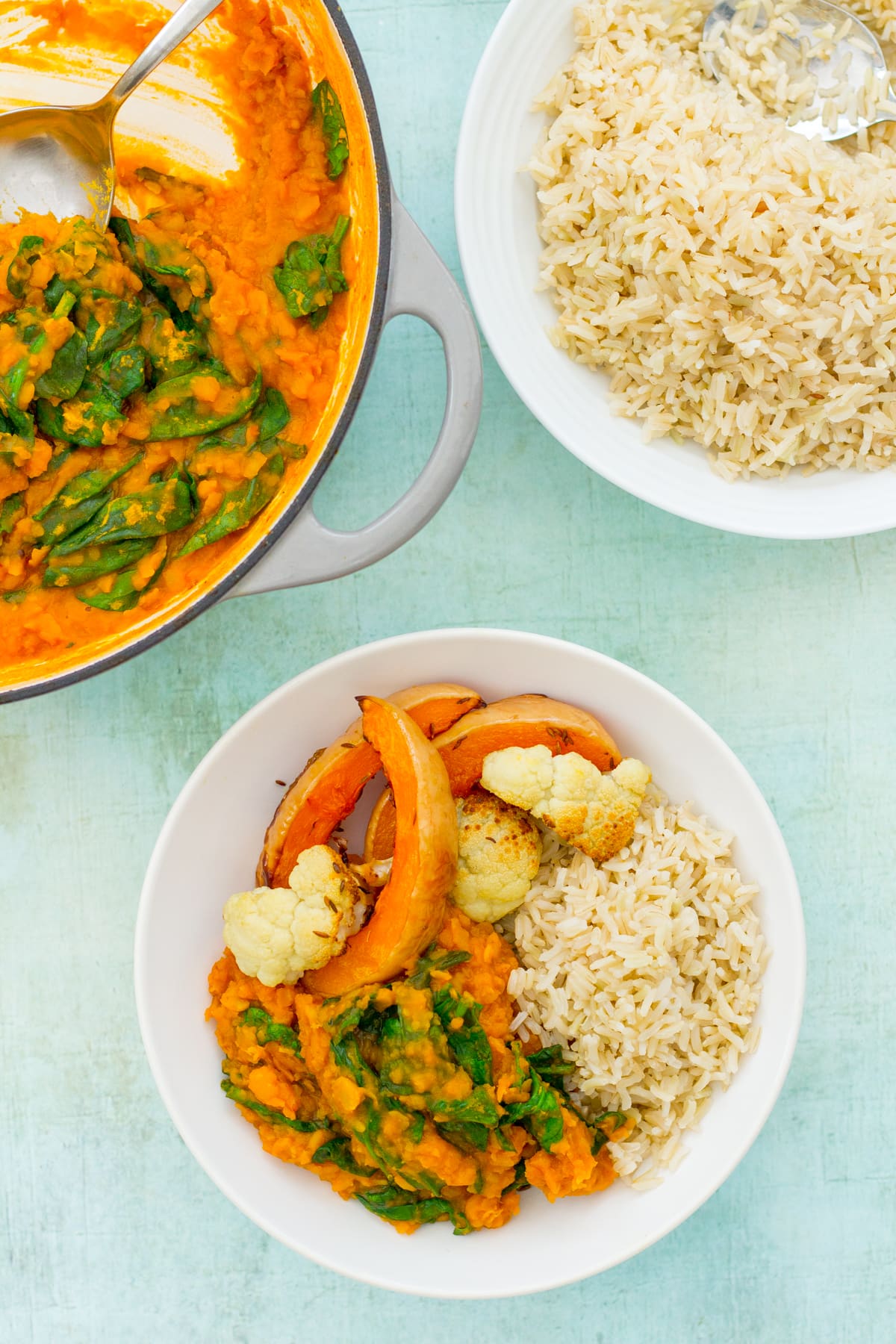 Easy Yellow Split Pea and Spinach Dhal (Vegan)