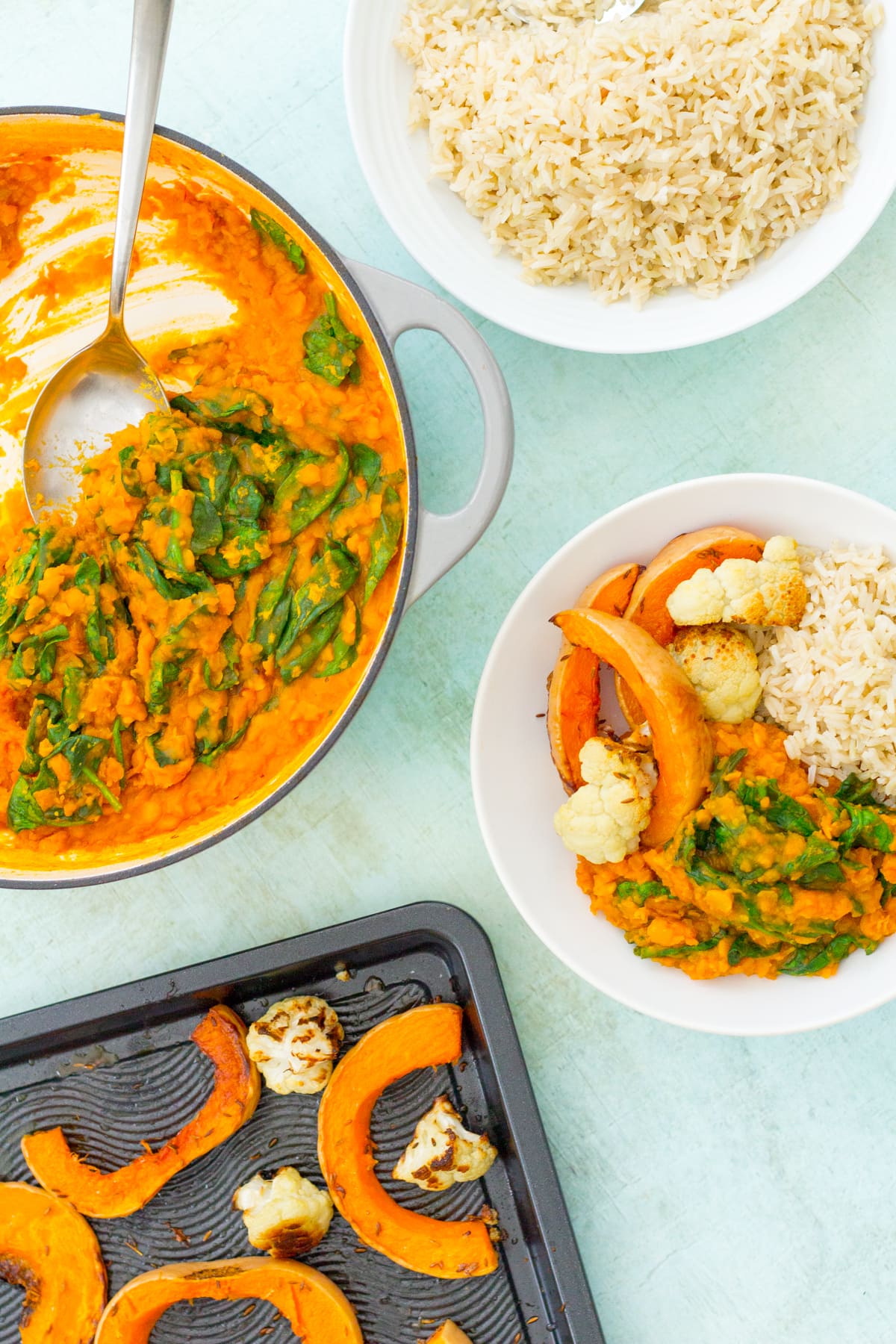 Easy Yellow Split Pea and Spinach Dhal (Vegan)