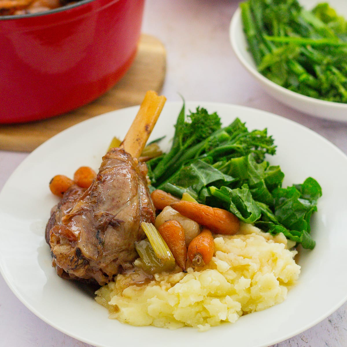 Slow Cooked Lamb Shanks with Red Wine Gravy