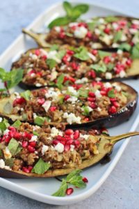 Lamb Stuffed Aubergines 