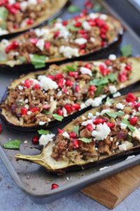 Lamb Stuffed Aubergines 