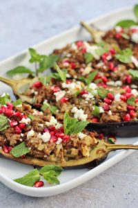 Lamb Stuffed Aubergines 