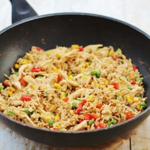 Leftover Chicken and Egg Fried Rice