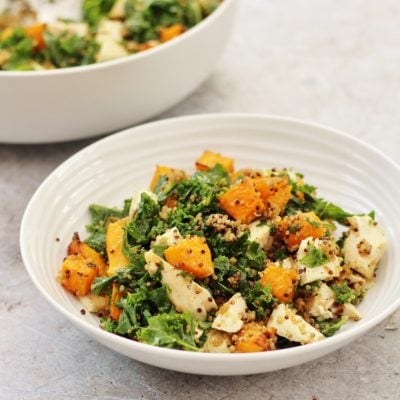 Leftover Chicken, Kale, Quinoa and Pumpkin Salad