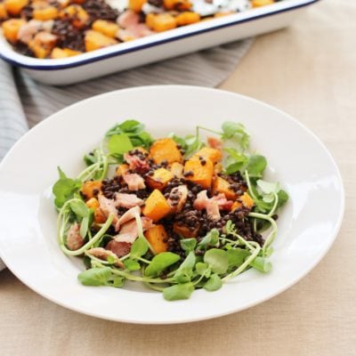 Leftover Ham, Squash and Puy Lentil Salad