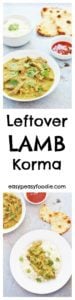 Had a delicious joint of roast lamb and wondering what to do with the leftovers? How about a quick and easy curry? This Leftover Lamb Korma takes just 25 minutes – perfect for a quick and easy midweek meal. (And if you don’t have any leftover roast lamb, read on – I have tips on how to ‘create’ some leftovers!!)