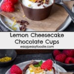 Lemon Cheesecake Chocolate Cups Pin